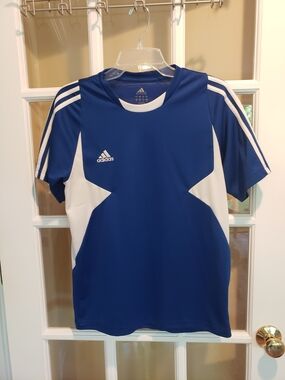 adidas Blue & White Soccer Jerseys/ Performance Tee Size : S